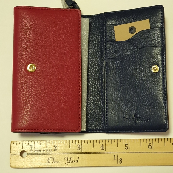 Cole Haan Tech Snap Wallet Red / Black NWT - Picture 14 of 15